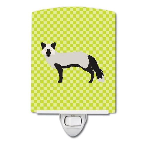 Silver Fox Green Ceramic Night Light