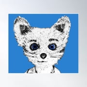 Silver Fox Poster Wall Art, Modern Wall Decor For Living Room Bedroom, 8x12 UNFRAMED