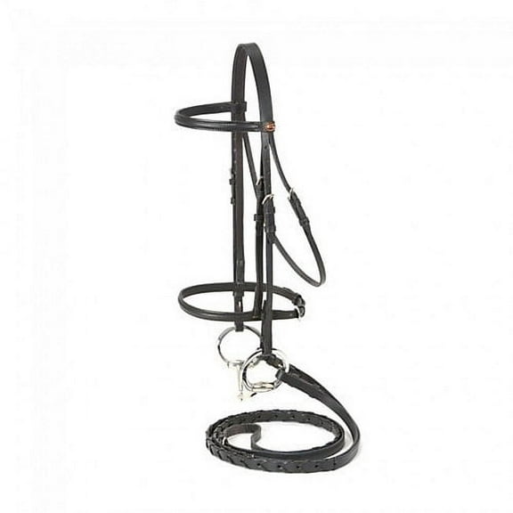 Silver Fox Raised Snaffle Bridle Black Pony