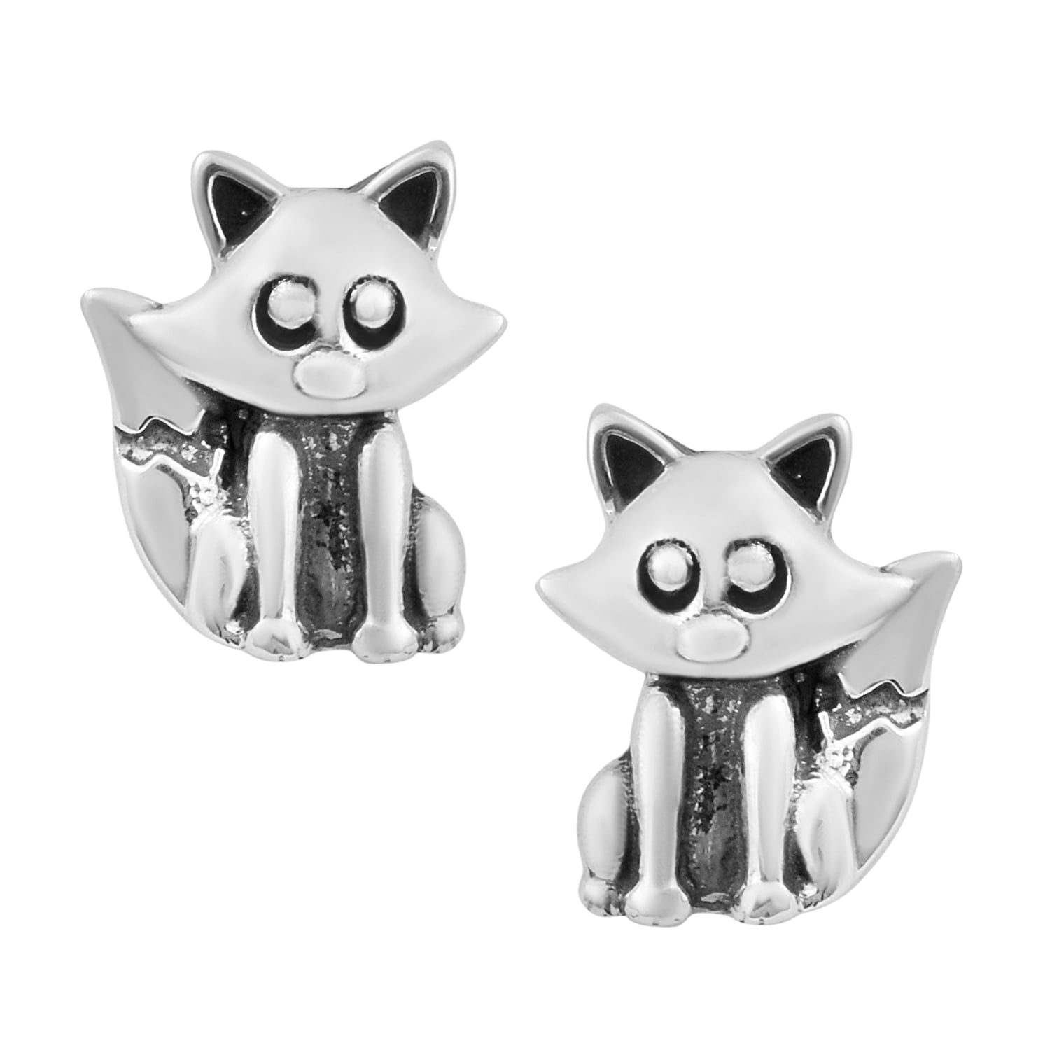 Silver Fox Stud Earrings 925 Sterling Silver Fox Earrings Wildlife Inspired Animal Jewelry Walmart