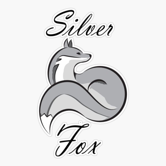 Silver Fox Wild Animal Sticker