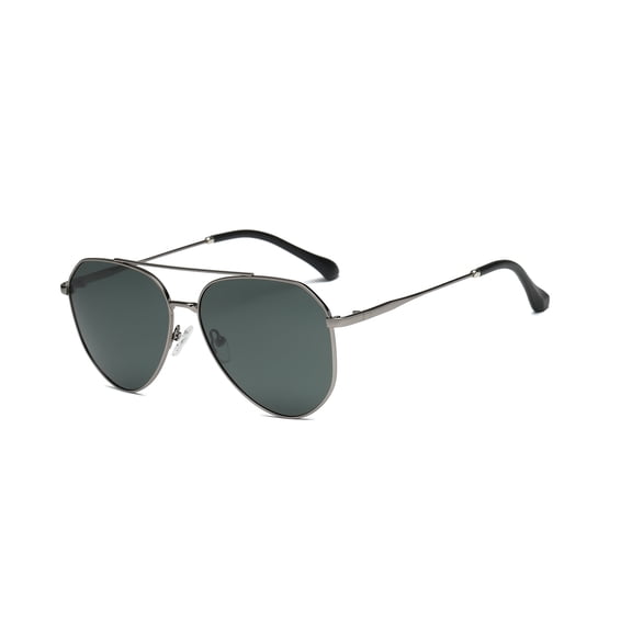 Silver Frame Aviator Polarized Sunglasses, UV Protection Green Lenses, Practical Fashion Shades for Outdoor & Daily
