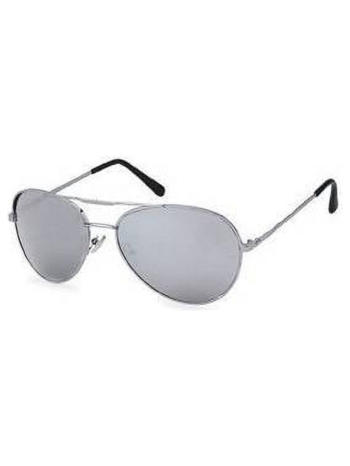 Silver Frame Mirror Lens Aviator Sunglasses - Walmart.com display picture 2