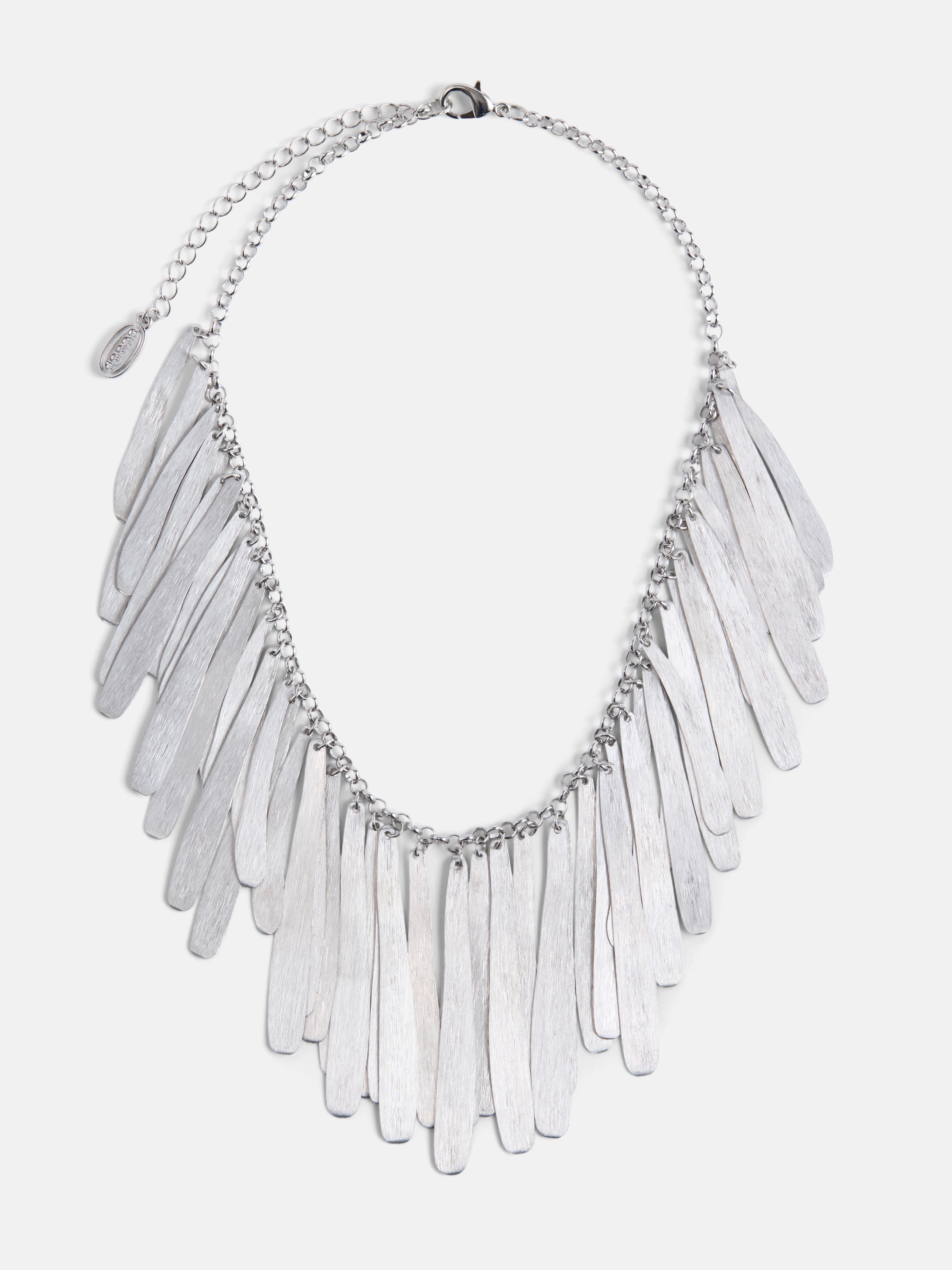 Women's Silver Tone Fringe Necklace