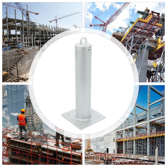 Silver Galvanized Iron 10x10x24-Inch Fence Post 8 Holes 5000 Pounds Breaking Strength Heavy Concrete Anchor Post