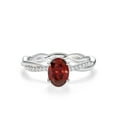 thumbnail image 1 of Silver Garnet Ring, Solitaire Oval 7x5mm Red Garnet Gemstone 925 Sterling Silver Women Wedding Ring, Gift For Her_5, 1 of 4