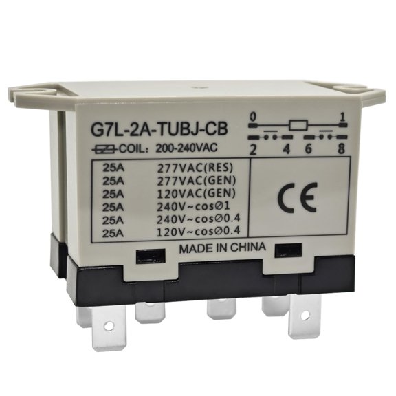 Silver General Purpose Relay DPST-NO with Test Button Quick-Connect Terminal Flame Resistant