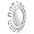 thumbnail image 1 of Silver Geometric Design Round Mirror, 1 of 5