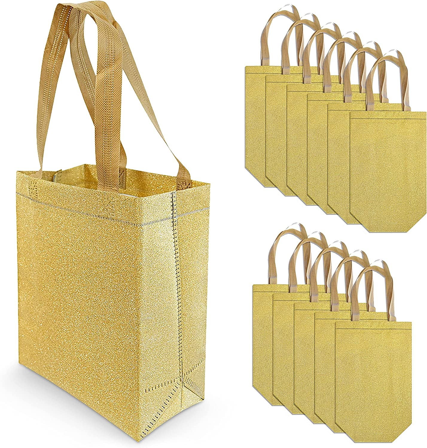 Silver Gift Bags 12 Pack Large Silver Reusable Gift Bag Tote with