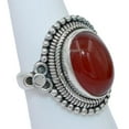 thumbnail image 1 of Silver Gift Ring, Red Onyx Solid 925 Sterling Silver Ring, 1 of 5