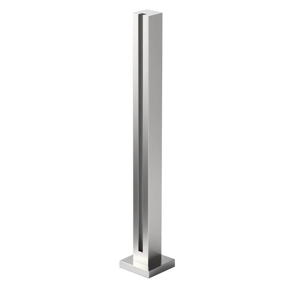 Silver Glass Railing, 304 Stainless Steel Glass Balustrade Post for Steps, Balconies, Staircases, Decks, Patio Stairs, Pool Fence, No armrests (29.5 inch-End Post)