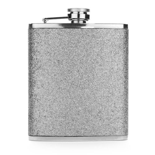 Silver Glitter 7oz Stainless Steel Hip Flask