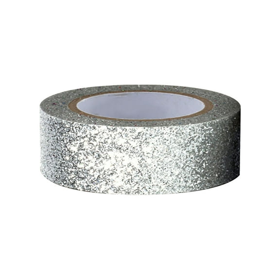 Silver Glitter Decorative Tape 15Mmx500Cm, Diy Craft Gift Wrapping Adhesive, By Meiiso, Large Inventory!