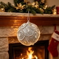 thumbnail image 1 of Silver Glitter Foam Christmas Ball Ornament, Rhinestone Beaded Hanging Bauble for Christmas Tree Decor Wreath Mantel Holiday Home Decor, 1 of 6