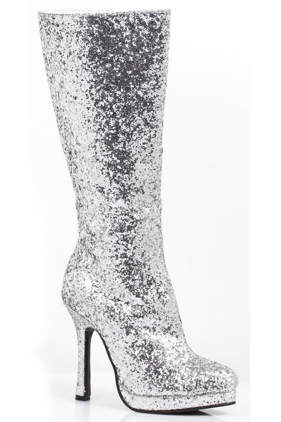 Women's Silver Glitter Boots