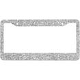 thumbnail image 1 of Silver Glitter License Plate Frames - License Plate Covers, 2 Packs Universal Aluminum Tag Frame for Front and Rear Car Tags, 1 of 6