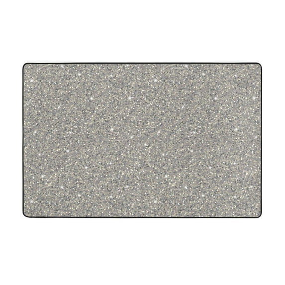 Silver Glitter Lightning Shaggy Area Rug, Rugs for Living Room Bedroom Non Slip Door Mat Indoor Carpet Machine Washable Nursery Home Decor Floor Mats for Entryway 60x39in-#