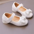 thumbnail image 1 of Silver Glitter Mary Jane Dress Shoes for Girls with Rhinestone Bow Size 13, Little Kids Low Block Heel Princess Party Shoes, 1 of 5