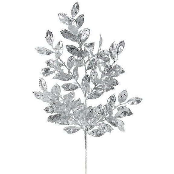 Silver Glitter Smilax Spray