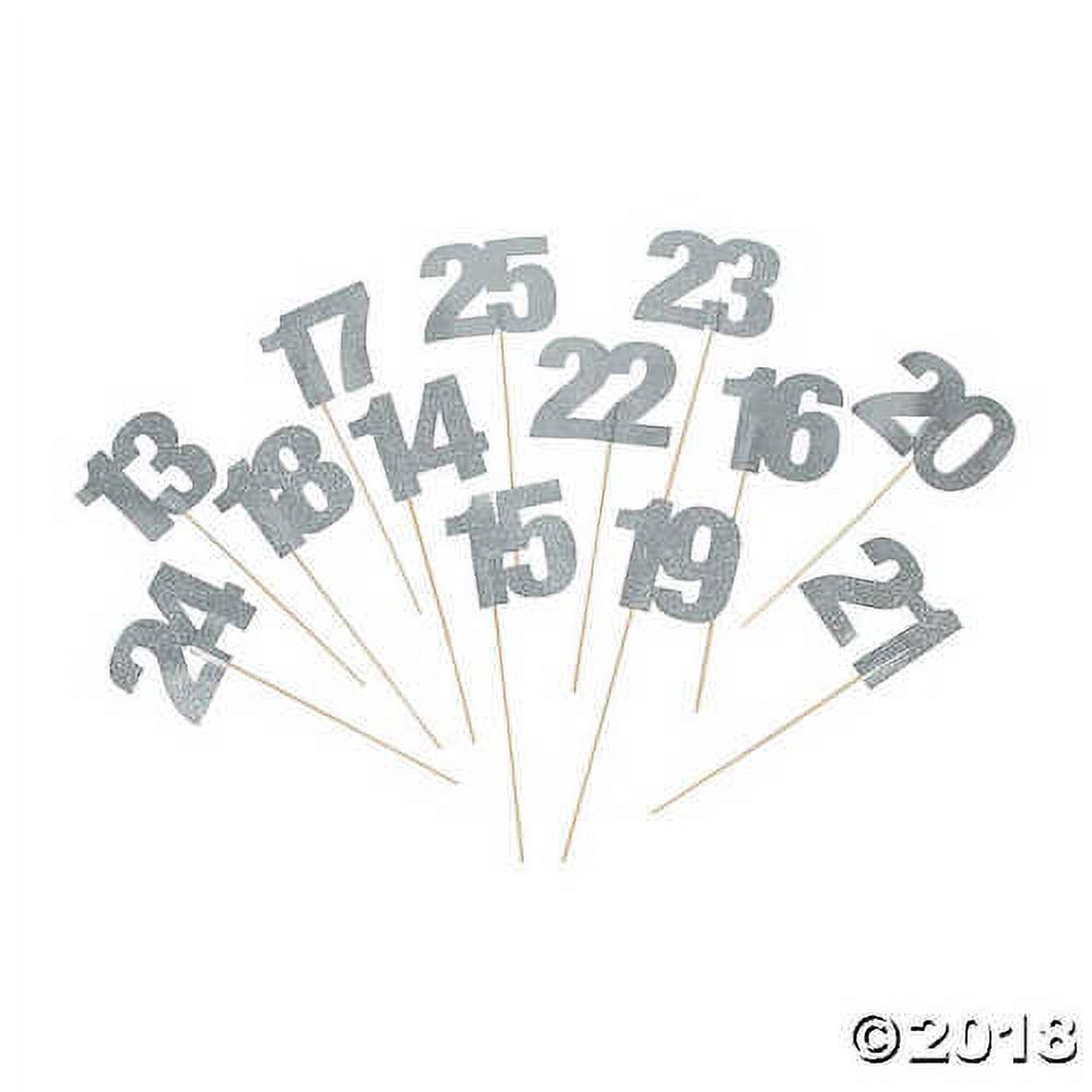 Silver Glitter Table Numbers 1325