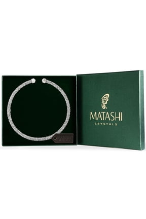 Silver Glittery Crystal Choker Necklace