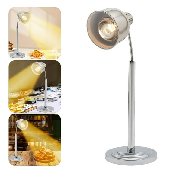 Silver / Gold 250W 180° Rotating 140°F Food Heating Lamp, Commercial Single Head Infrared Food Warming Lamp for Buffet