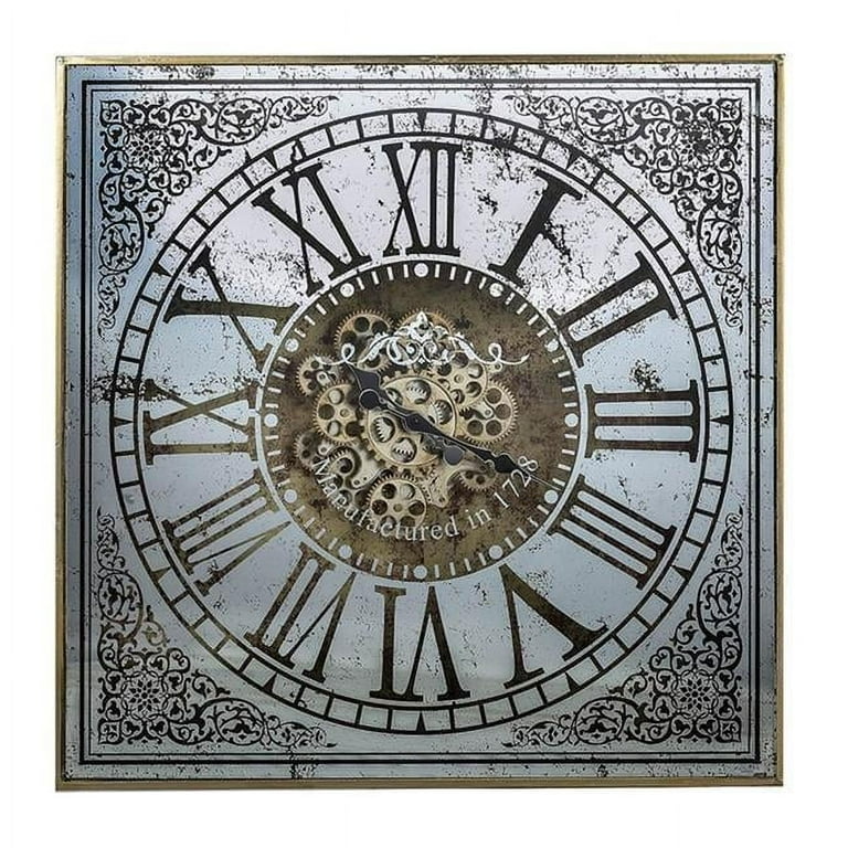 Silver And Gold Antique Style Square Wall Clock Silver And Gold Antique Style Square Wall Clock
