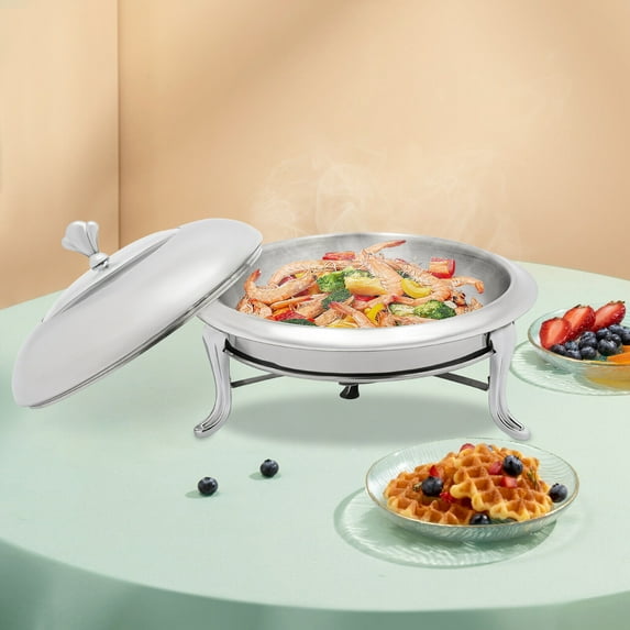 Silver/Gold Chafing Dish Buffet Set,Stove,Dining Stove Without Ears,Stainless Steel Chafers and Buffet Warmers Sets,Serving Food Warmer,Chafers Servers Sets,for Dinner,Parties, Wedding,Camping