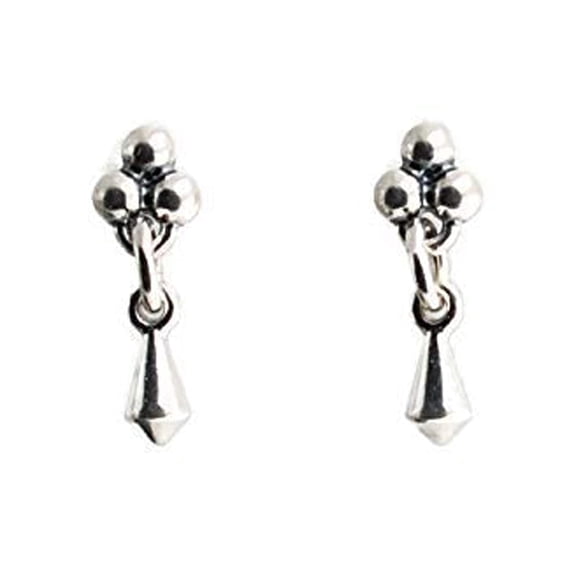 Silver Gold Drop Dangle Earrings Trendy for Women Threader Dangly Hypoallergenic Bohemian Component Drops Ring Round Shape (Kite-Shaped 3 Dot Studs)