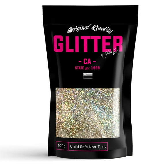 Silver Gold Holographic Premium Glitter Multi Purpose Dust Powder 100g / 3.5oz for use with Arts & Crafts Wine Glass Decoration Weddings Cards Flowers Cosmetic Face Body