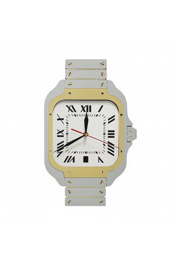 Silver Gold Mirror Acrylic Wristwatch Luxury Design Wall Clock