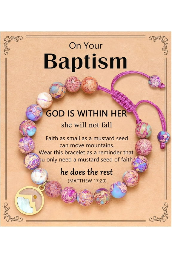 Silver/Gold Mustard Seed Bracelet Daughter's Baptism Gift Religious Belief Christian Easter Gift