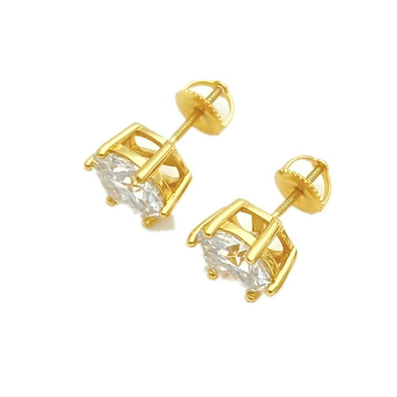 Silver Gold Plated Classic Six Claw Earnail 50 Cent Mozambique Bare Diamond Single Stone Gold Earnail