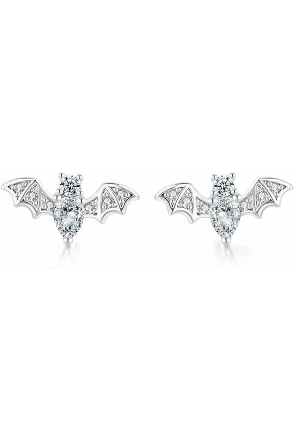 Silver Gold Plated Cute Bat Style Wedding Cocktail Party Biker Holiday Stud Earrings