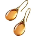 thumbnail image 1 of Silver Gold Plated Water Drop Style Crystal Stone Classic Plain Dangle Hoop Earrings, 1 of 2