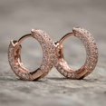 thumbnail image 1 of Silver Gold Plated Zircon Round Gorgeous Small Huggie Hoop Earrings For Women Men, 1 of 3