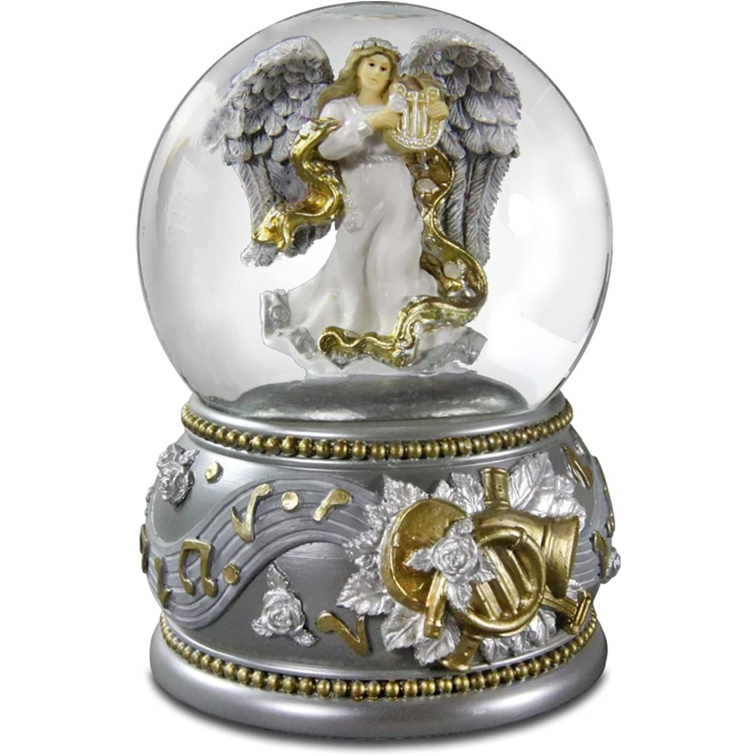 San Francisco Music Box Gold Swan Water Globe - 5 Inch Tall, Plays 'Swan Lake', Glitter Effect, Decorative Gift