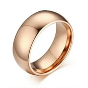 GWENDOGO Silver/Gold/Rose Gold 8MM Tungsten Steel Wedding Band Men/Women's Ring Size 5-13