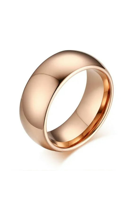 Silver/Gold/Rose Gold 8MM Tungsten Steel Wedding Band Men/Women's Ring Size 5-13