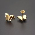 thumbnail image 1 of Silver/Gold/Rose Gold Frosted Butterfly Ear Studs Stainless Steel Women Earrings, 1 of 8