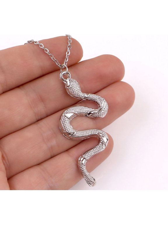 Silver Gold Snake Necklace | Minimalist Snake Charm Pendant | Delicate Necklace | Snake Pendant | Serpent Necklace | Snake Lover Gift