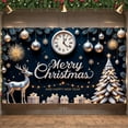 thumbnail image 1 of Silver Gold Theme Merry Christmas Banner Reindeer Design Happy New Year Backdrop Snowflake Pattern Gift Box Ornament Xmas Background for Christmas Party New Year Celebration Holiday Gathering, 1 of 9