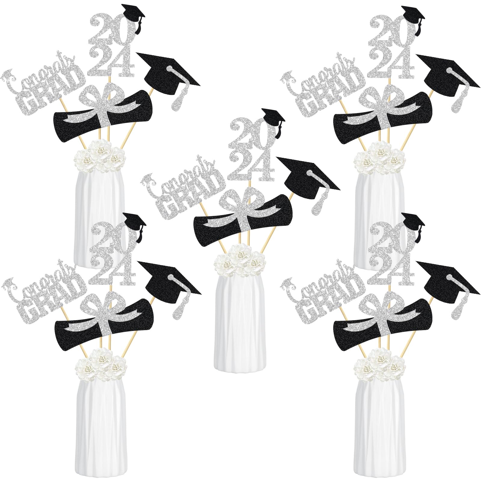 Silver Graduation Party Centerpieces for Tables 2024 Graduation
