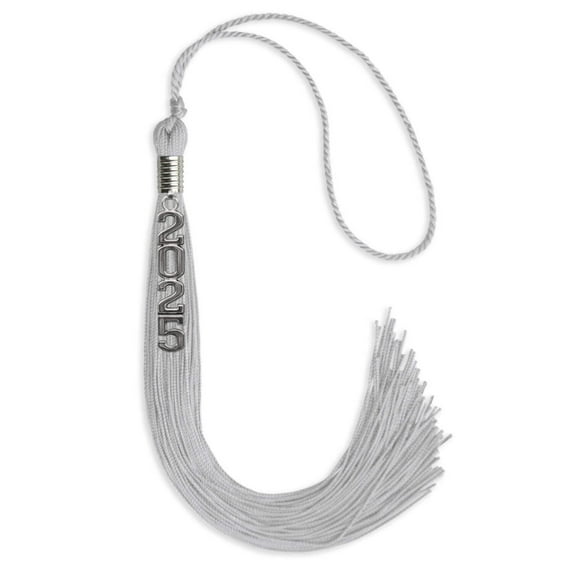 Endea Graduation Silver Graduation Tassel with Silver Stacked Date Drop