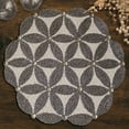 thumbnail image 1 of Silver Gray Beaded Placemats Set of 2 for Dining Coffee Table Scratch Heat Stain Resistant Charger Kitchen Decor Durable Tablemats - Fall Autumn Thanksgiving Holiday - 14 Inches, 1 of 8