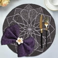 thumbnail image 1 of Silver Gray Beaded Placemats Set of 2 for Dining Coffee Table Scratch Heat Stain Resistant Charger Kitchen Decor Durable Tablemats - Fall Autumn Thanksgiving Holiday - 14 Inches, 1 of 12