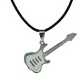 thumbnail image 1 of Silver Gray Musical Guitar Instrument Stainless Steel Necklace Pendant Jewelry-434, 1 of 2