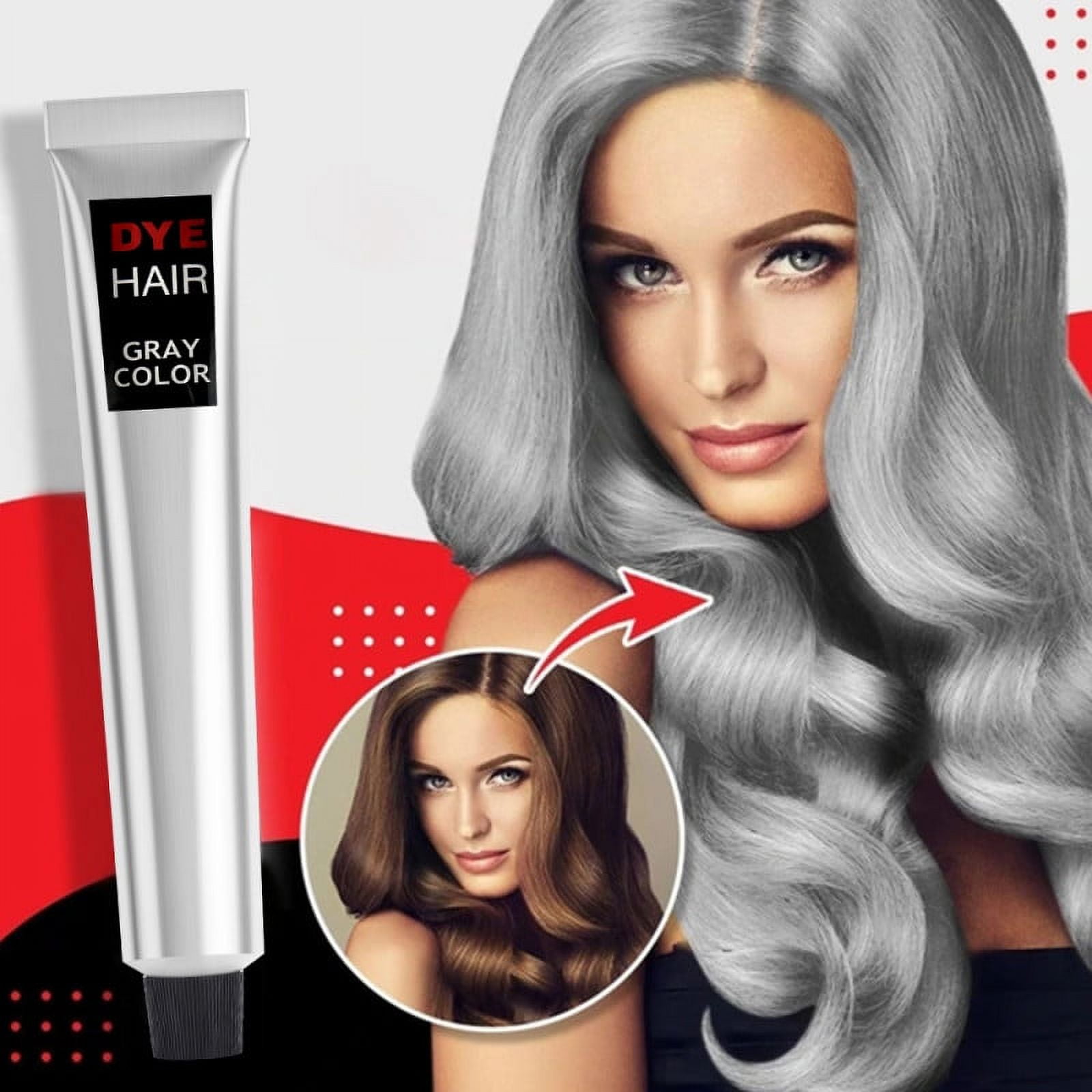 Silver Gray Natural Hair Dye Cream, Silver Hair Dye, Fashion Permanent