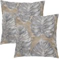 thumbnail image 1 of Silver Gray Pillow Covers 20X20 Inch Summer Tropical Monstera Leaves Plant Decorative Pillow Cases Set of 2 Botanical Cotton Linen Throw Pillows Modern Home Decor for Couch Cushion Outdoor, 1 of 6