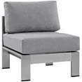 thumbnail image 1 of Modway Shore Armless Outdoor Patio Aluminum Chair in Silver Gray, 1 of 4